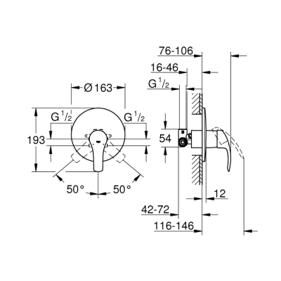 Grohe Eurosmart Tek Kumandalı Duş Bataryası - 33556002 - 2