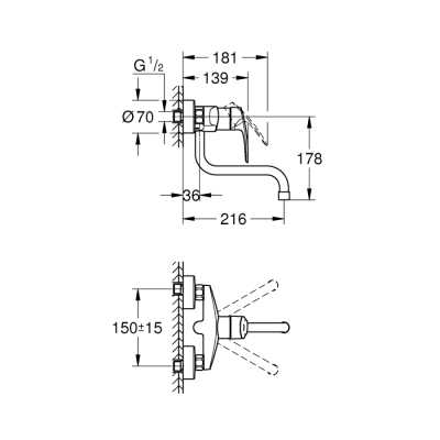 Grohe Eurosmart Tek Kumandalı Eviye Bataryası - 31391003 - 2