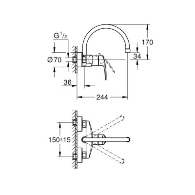 Grohe Eurosmart Tek Kumandalı Eviye Bataryası - 32482003 - 2