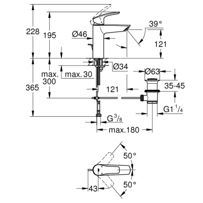 Grohe Eurosmart Tek Kumandalı Lavabo Bataryası
M - Boyut - 23322003 - 2