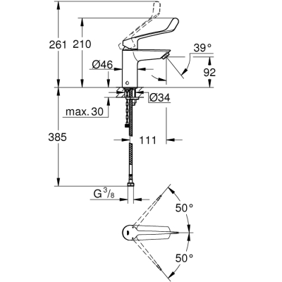 Grohe Eurosmart Tek Kumandalı Lavabo Bataryası
S - Boyut - 23984003 - 2