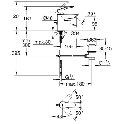 Grohe Eurosmart Tek Kumandalı Lavabo Bataryası
S - Boyut - 33265003 - 2