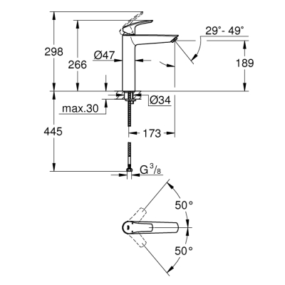 Grohe Eurosmart Tek Kumandalı Lavabo Bataryası
Xl - Boyut - 23971003 - 2