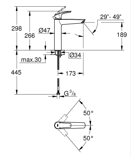 Grohe Eurosmart Tek Kumandalı Lavabo Bataryası
Xl - Boyut - 23971003 - 5