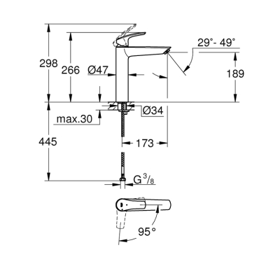 Grohe Eurosmart Tek Kumandalı Lavabo Bataryası
Xl - Boyut - 24164003 - 2