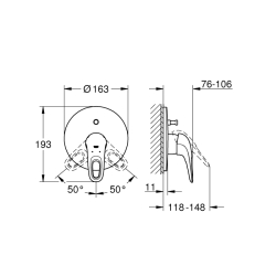 Grohe Eurostyle Ankastre Banyo/Duş Bataryası - 19506003 - 2