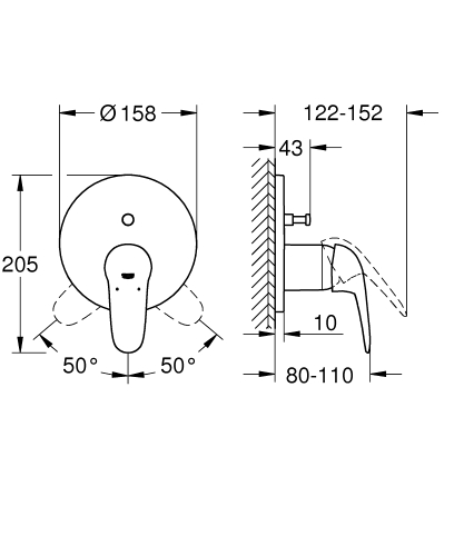 Grohe Eurostyle Ankastre Banyo/Duş Bataryası - 24047003 - 5