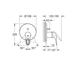 Grohe Eurostyle Ankastre Banyo/Duş Bataryası - 24049Ls3 - 2