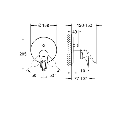 Grohe Eurostyle Ankastre Banyo/Duş Bataryası - 24049Ls3 - 2