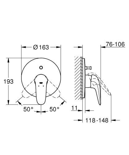 Grohe Eurostyle Ankastre Banyo/Duş Bataryası - 29099003 - 3
