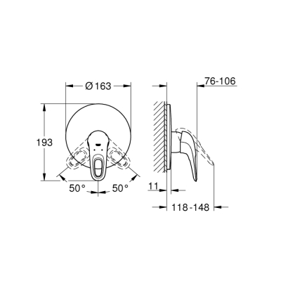 Grohe Eurostyle Ankastre Duş Bataryası - 19507003 - 2