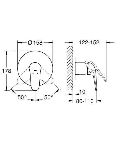 Grohe Eurostyle Ankastre Duş Bataryası - 24046003 - 5