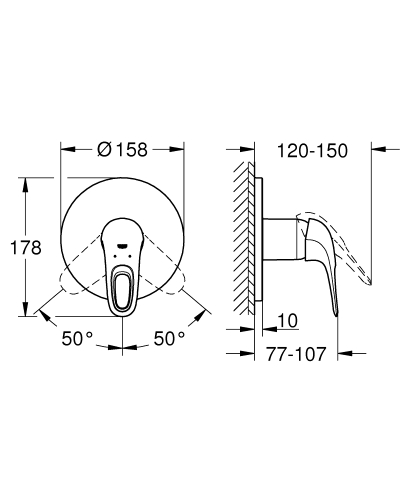 Grohe Eurostyle Ankastre Duş Bataryası - 24048003 - 5