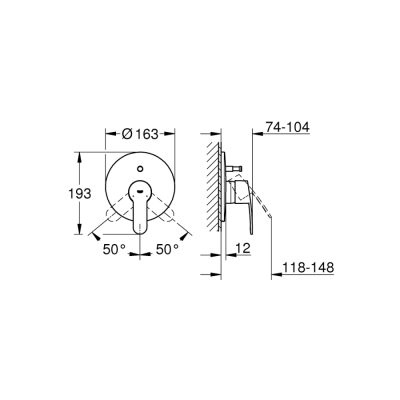 Grohe Eurostyle Cosmopolitan Ankastre Banyo/Duş Bataryası - 19506002 - 2