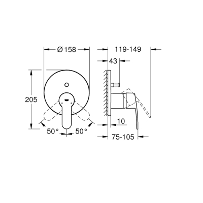 Grohe Eurostyle Cosmopolitan Ankastre Banyo/Duş Bataryası - 24052002 - 2