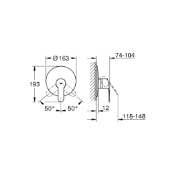 Grohe Eurostyle Cosmopolitan Ankastre Duş Bataryası - 19507002 - 2