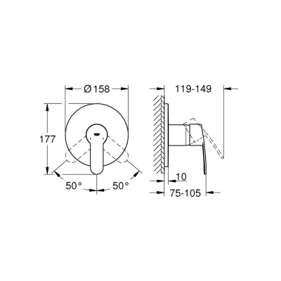 Grohe Eurostyle Cosmopolitan Ankastre Duş Bataryası - 24051002 - 2