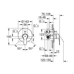 Grohe Eurostyle Cosmopolitan Tek Kumandalı Banyo Bataryası - 33637002 - 2