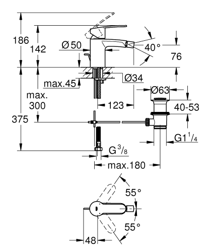 Grohe Eurostyle Cosmopolitan Tek Kumandalı Bide Bataryası
S-Boyut - 33565002 - 3