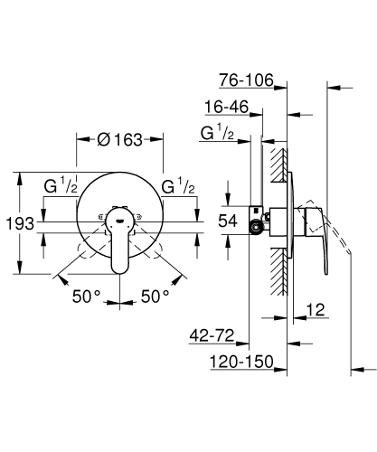 Grohe Eurostyle Cosmopolitan Tek Kumandalı Duş Bataryası - 33635002 - 4
