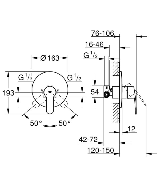 Grohe Eurostyle Cosmopolitan Tek Kumandalı Duş Bataryası - 33635002 - 4