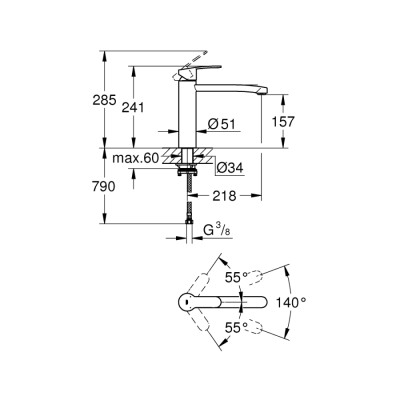 Grohe Eurostyle Cosmopolitan Tek Kumandalı Eviye Bataryası - 31159002 - 2