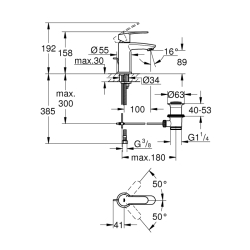 Grohe Eurostyle Cosmopolitan Tek Kumandalı Lavabo Bataryası
S-Boyut - 23037002 - 2