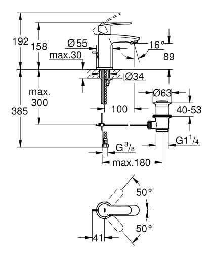 Grohe Eurostyle Cosmopolitan Tek Kumandalı Lavabo Bataryası
S-Boyut - 23037002 - 3