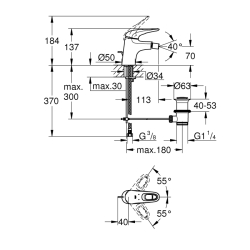 Grohe Eurostyle Tek Kumandalı Bide Bataryası
S-Boyut - 33565003 - 2