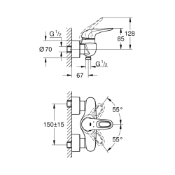 Grohe Eurostyle Tek Kumandalı Duş Bataryası - 33590003 - 2