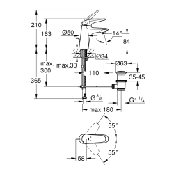 Grohe Eurostyle Tek Kumandalı Lavabo Bataryası
S-Boyut - 23707003 - 2