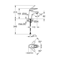 Grohe Eurostyle Tek Kumandalı Lavabo Bataryası
S-Boyut - 32468003 - 2