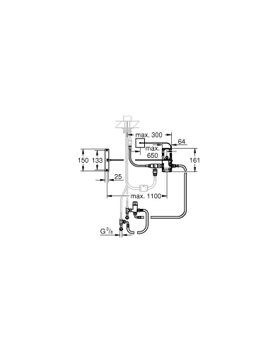 Grohe Footcontrol Retrofit (Dönüşüm) Sistemi - 30309000 - 3