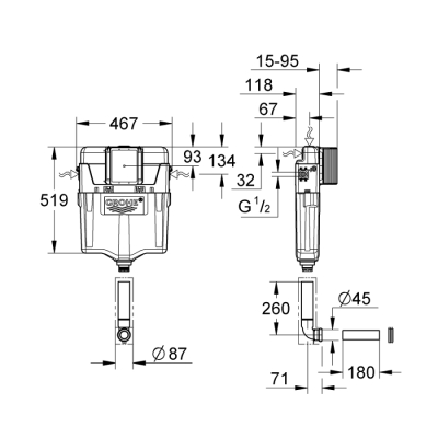 Grohe Gd 2 Gömme Rezervuar - 38987000 - 2