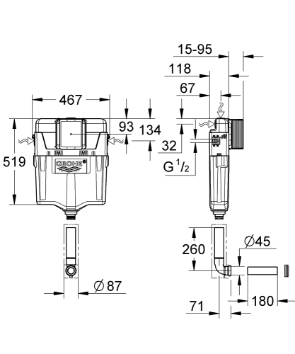 Grohe Gd 2 Gömme Rezervuar - 38987000 - 3