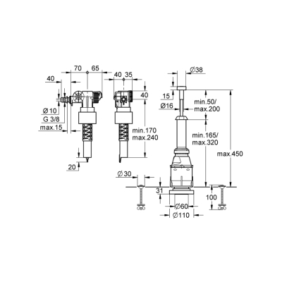 Grohe Gömme Rezervuar Doldurma Ve Boşaltma Grubu - 37078Pı0 - 2