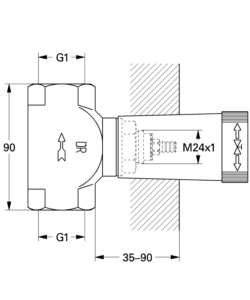 Grohe Gömme Valf 1" - 29805000 - 3