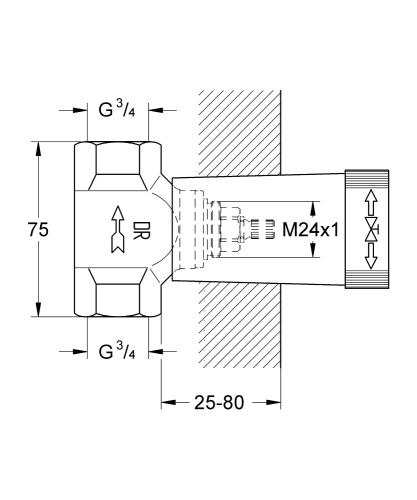 Grohe Gömme Valf 3/4