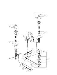 Grohe Grandera 3 Delikli Lavabo Bataryası 1/2