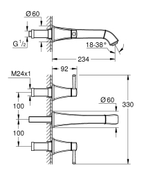 Grohe Grandera 3 Delikli Lavabo Bataryası L-Boyut - 20623000 - 4