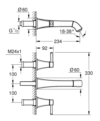 Grohe Grandera 3 Delikli Lavabo Bataryası L-Boyut - 20623000 - 4