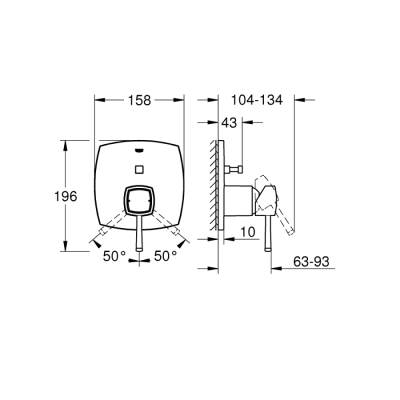 Grohe Grandera Ankastre Banyo/Duş Bataryası - 24068000 - 2