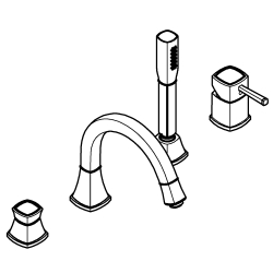 Grohe Grandera Dört Delikli Küvet Bataryası - 29418IG0 - 3