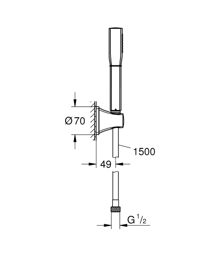 Grohe Grandera Stick Duvar Askısı Seti 1 Akışlı - 26901000 - 3