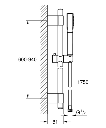 GROHE Grandera Stick Sürgülü duş seti - 26853000 - 3