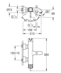 Grohe Grandera Tek Kumandalı Banyo Bataryası - 24374000 - 4