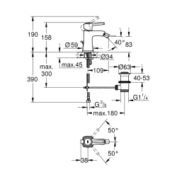 Grohe Grandera Tek Kumandalı Bide Bataryası 1/2