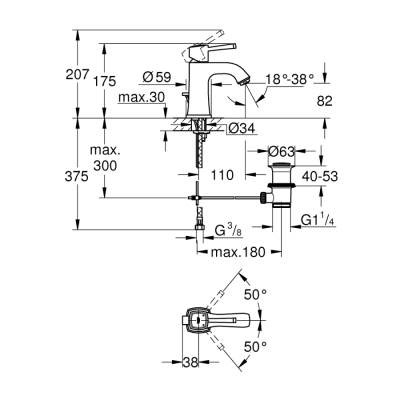 Grohe Grandera Tek Kumandalı Lavabo Bataryası
M-Boyut - 23303Ig0 - 2