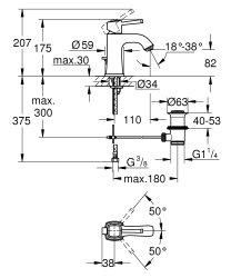 Grohe Grandera Tek Kumandalı Lavabo Bataryası M-Boyut - 24369000 - 4