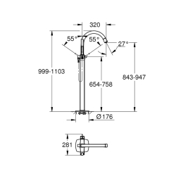 Grohe Grandera Yerden Küvet Bataryası - 23318Ig0 - 2